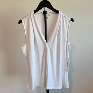 Calvin Klein White Sleeveless V-Neck Camisole 2X, NWT